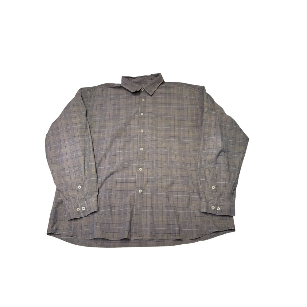 Patagonia Mens Organic Cotton Long Sleeve Plaid Button Down Shirt Brown XL
